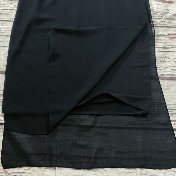 WHBM Womens Dress size 6 Black Blue Sheath Evening Formal Dinner Layered Chiffon - Picture 7 of 11